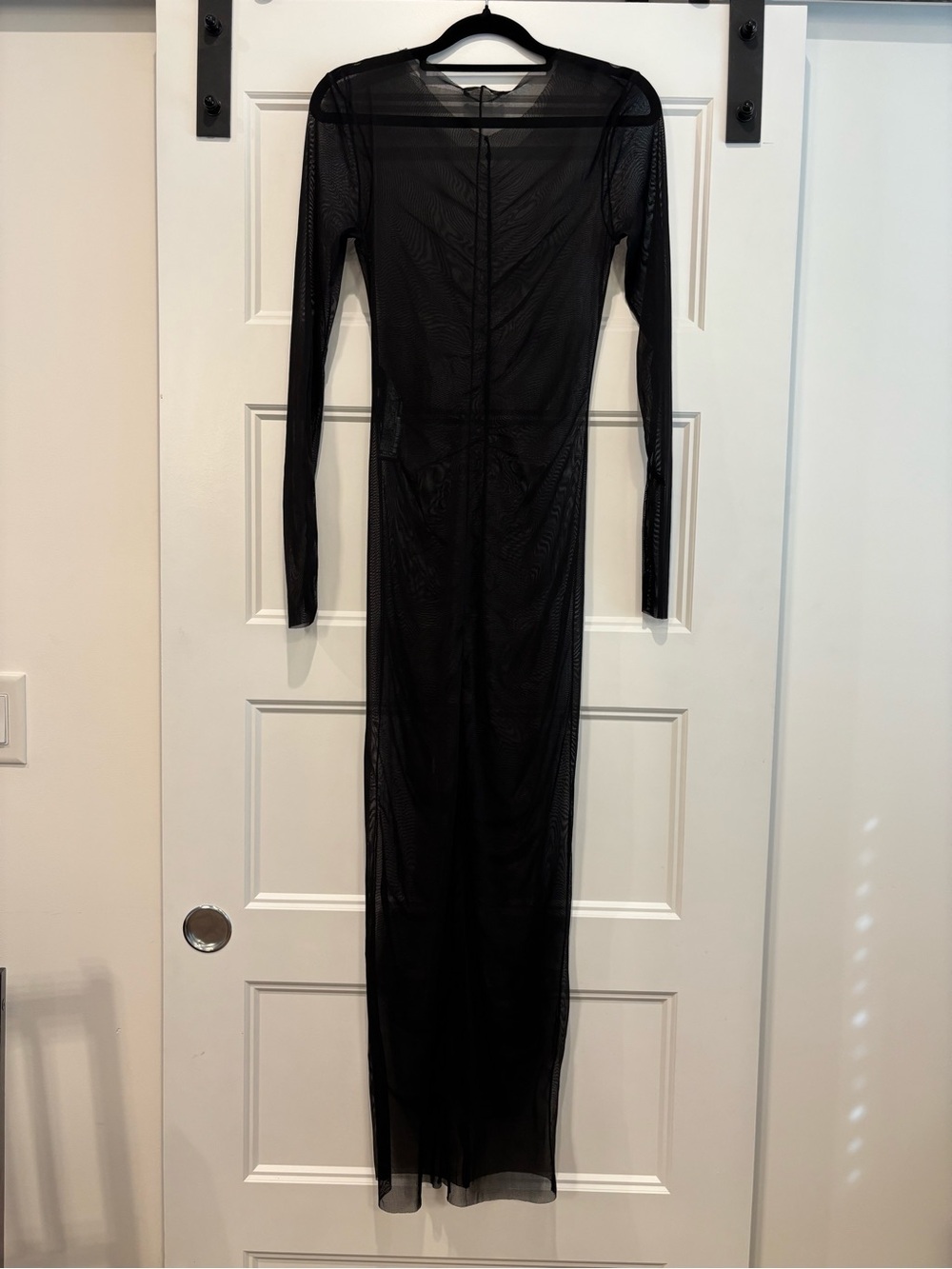 Zara Sheer Mesh Ruched Midi Cover up Dress S - Picture 5 of 6